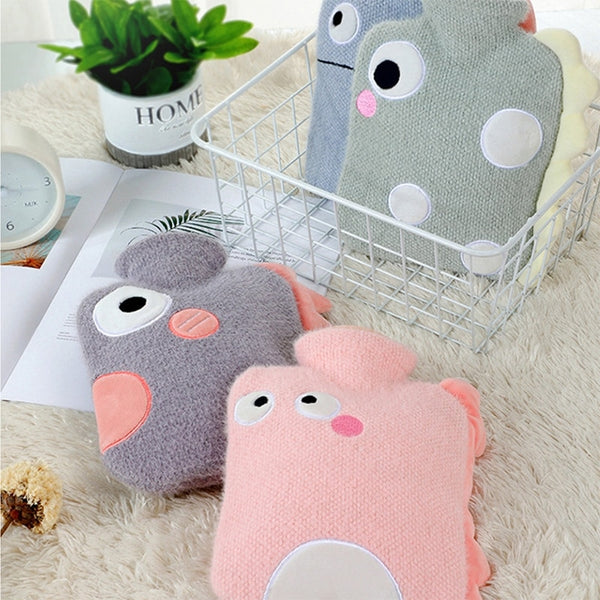 Grey Hippo Shaped Kid's Hot Water Bottle