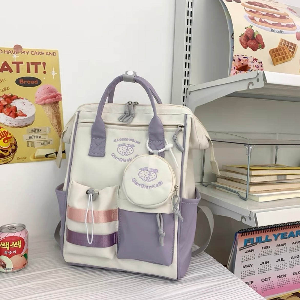 Pastel Waterproof Backpack - Pink — Stationery Pal