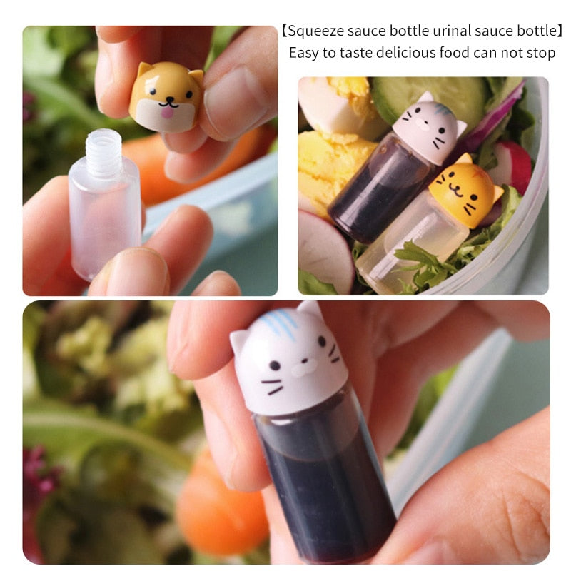 3pcs/set Mini Seasoning Sauce Bottle Small Containers Lovely Rabbit Frog  Duck Bottles For Bento Lunch Box Kitchen Jar Accessory - AliExpress