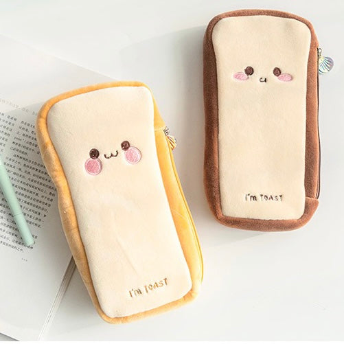 Cute Mr Toast & Peachymart Pencil Case - Mr Plush Holder Cactus