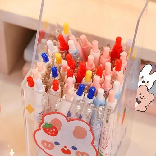 Kawaii Pen Holder Cute Pencil Case Cosmetics Makeup Brushes