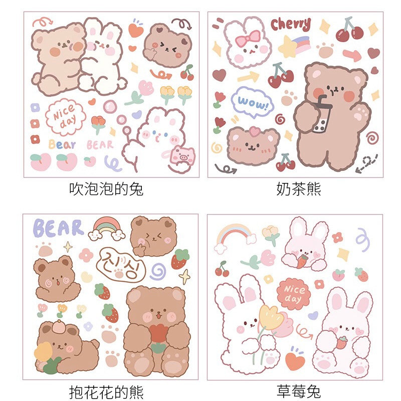 Kawaii Cute Cream Bear Decorative Stickers, Cute Stickers